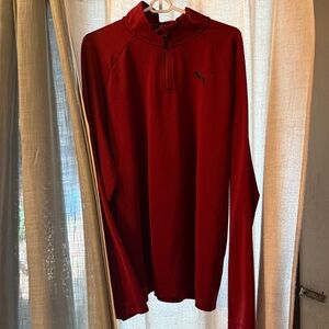 Puma Red Lightweight Quarter Zip Jacket Versatile Casual Wear